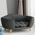 Elevated Dog Sofa Bed Corduroy Pet Couch with Wooden Legs 30 Inch