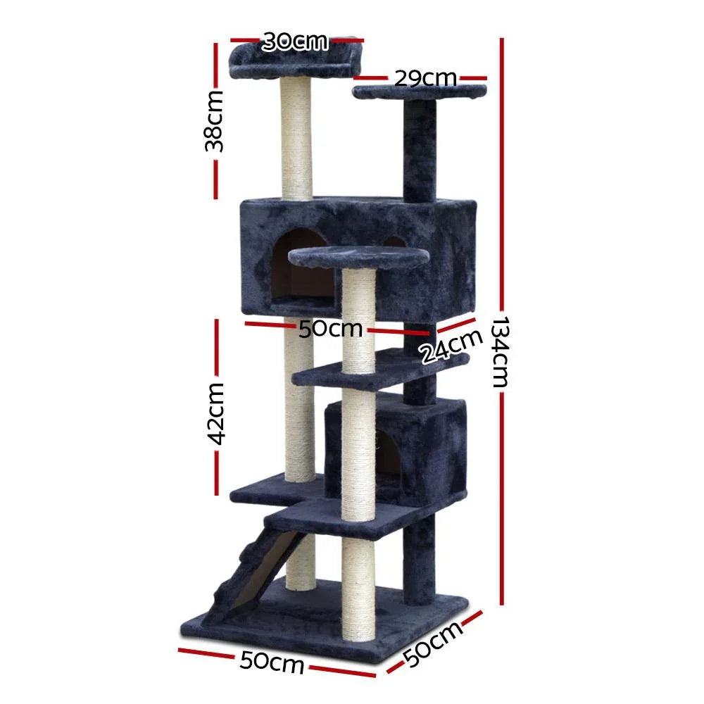Pet Cat Tree 134cm Trees Scratching Post Scratcher Tower Condo House