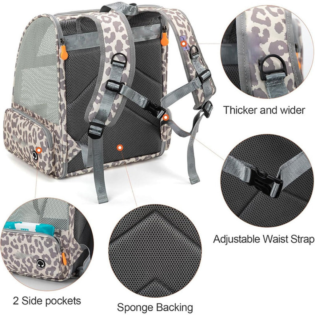 Pet Backpack  with Breathable Mesh for Hiking, Perfect Cat Backpack for Everyday Adventures